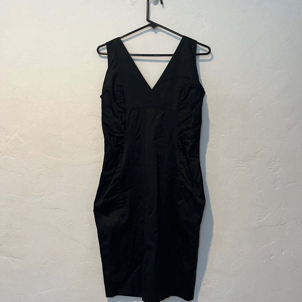 Flavio Castellani Black Sleeveless V-Neck Cocktail Mini Dress